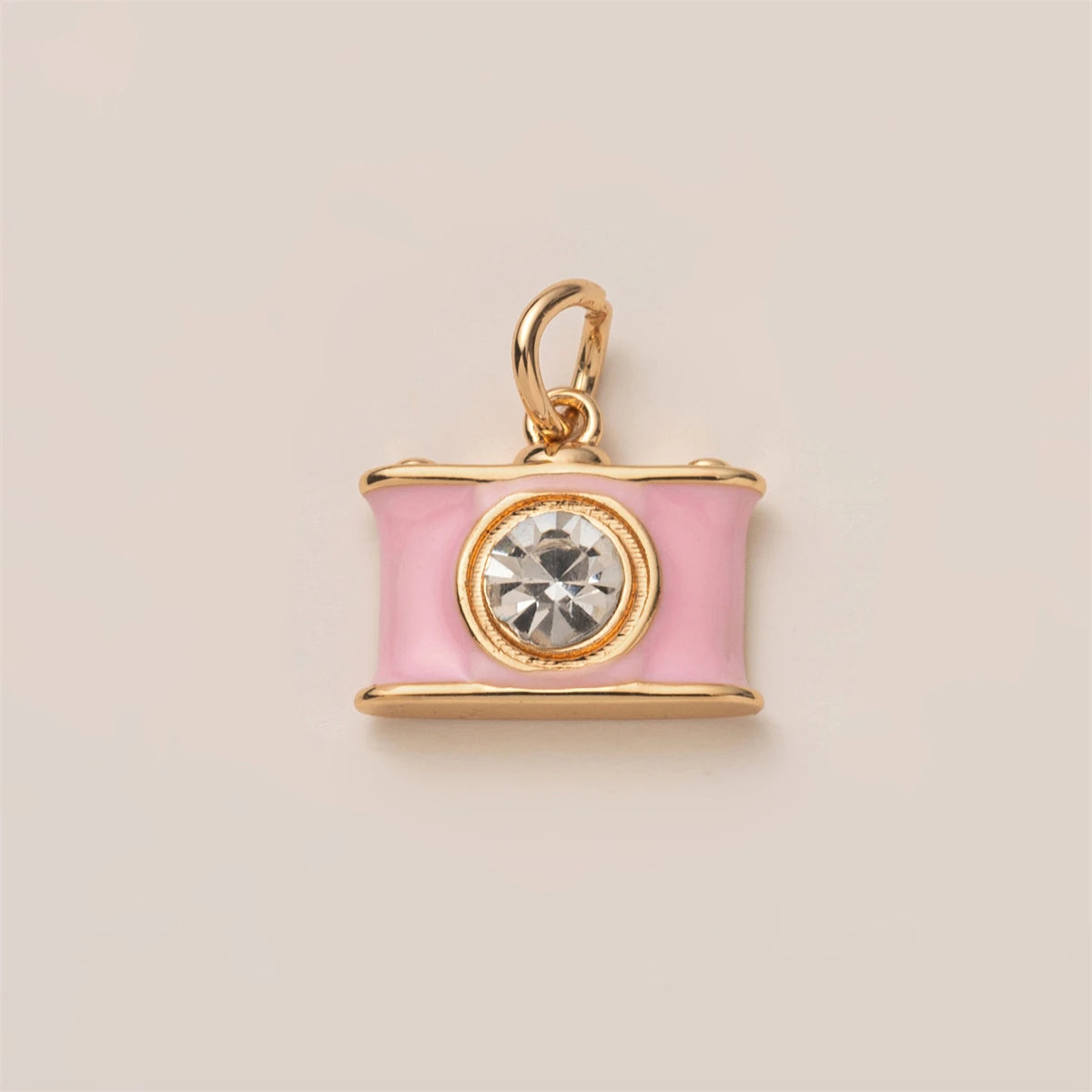 【DIY Pendant】Gold Plated Copper Zircon Inlaid Charm Pendant - PC005