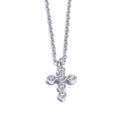 Cubic zirconia cross geometric necklace in gold-plated stainless steel with cubic zirconia.