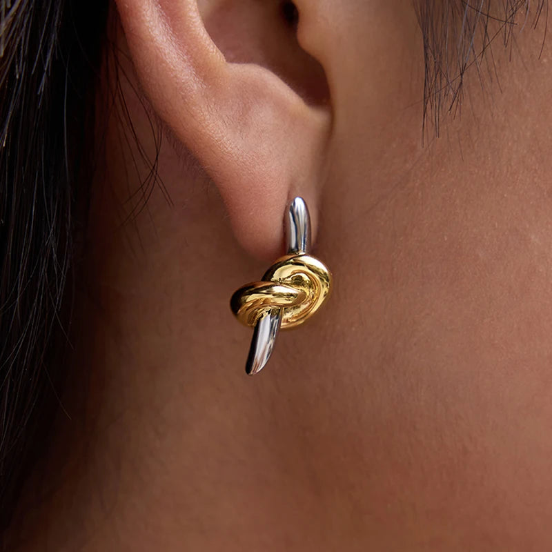 Knot Spike Drop Earrings — Stainless Steel · PS121