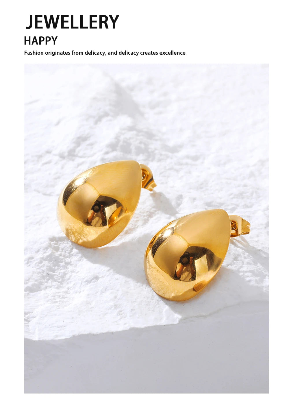 Drop Earrings Glossy — 316L Stainless Steel · PS448