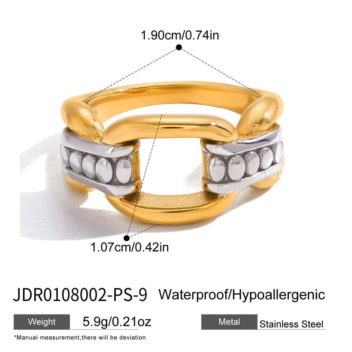 Two-Tone Ring Stack — Stainless Steel · PS265