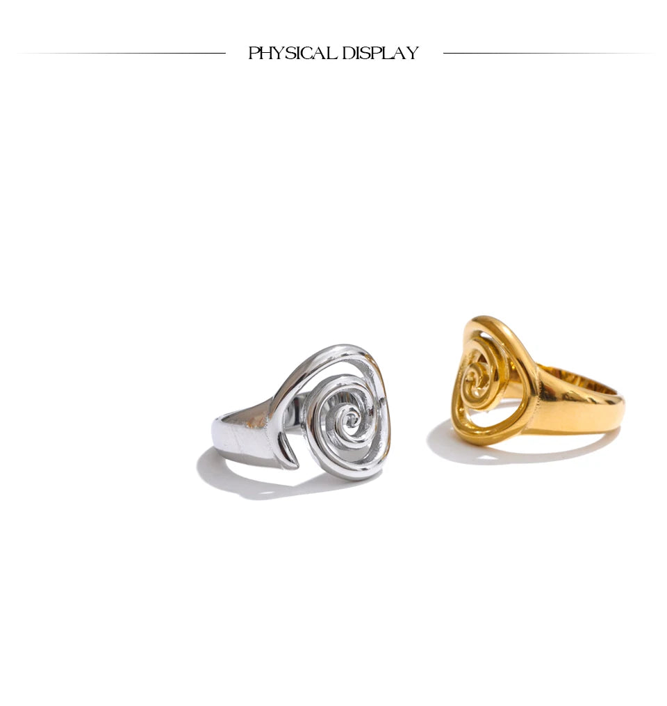 Geometric ring in gold-plated stainless steel.
