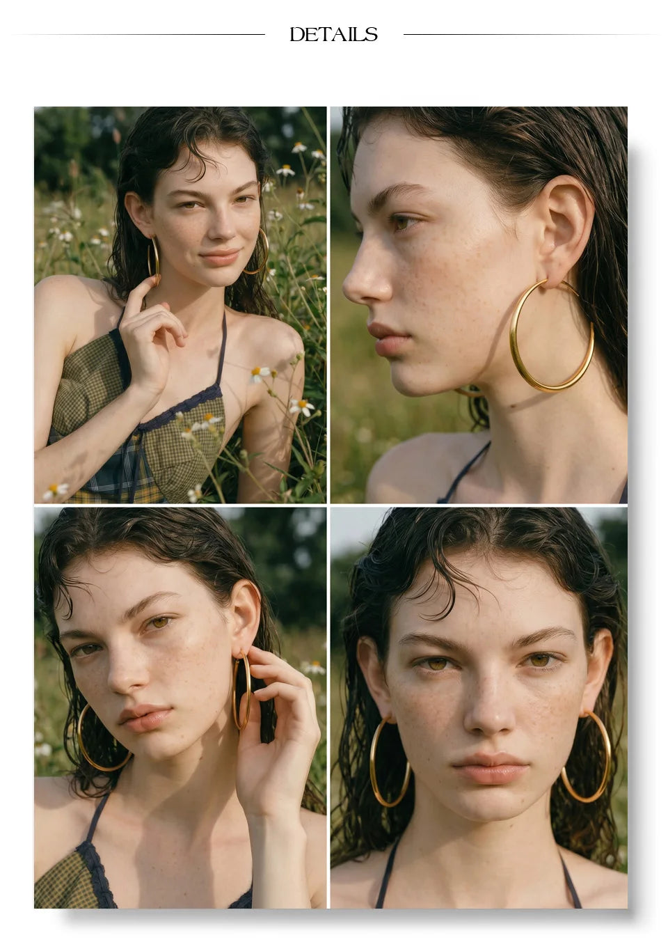 Geometric earrings in gold-plated stainless steel.