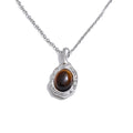 Natural stone geometric necklace in gold-plated stainless steel with natural stone.