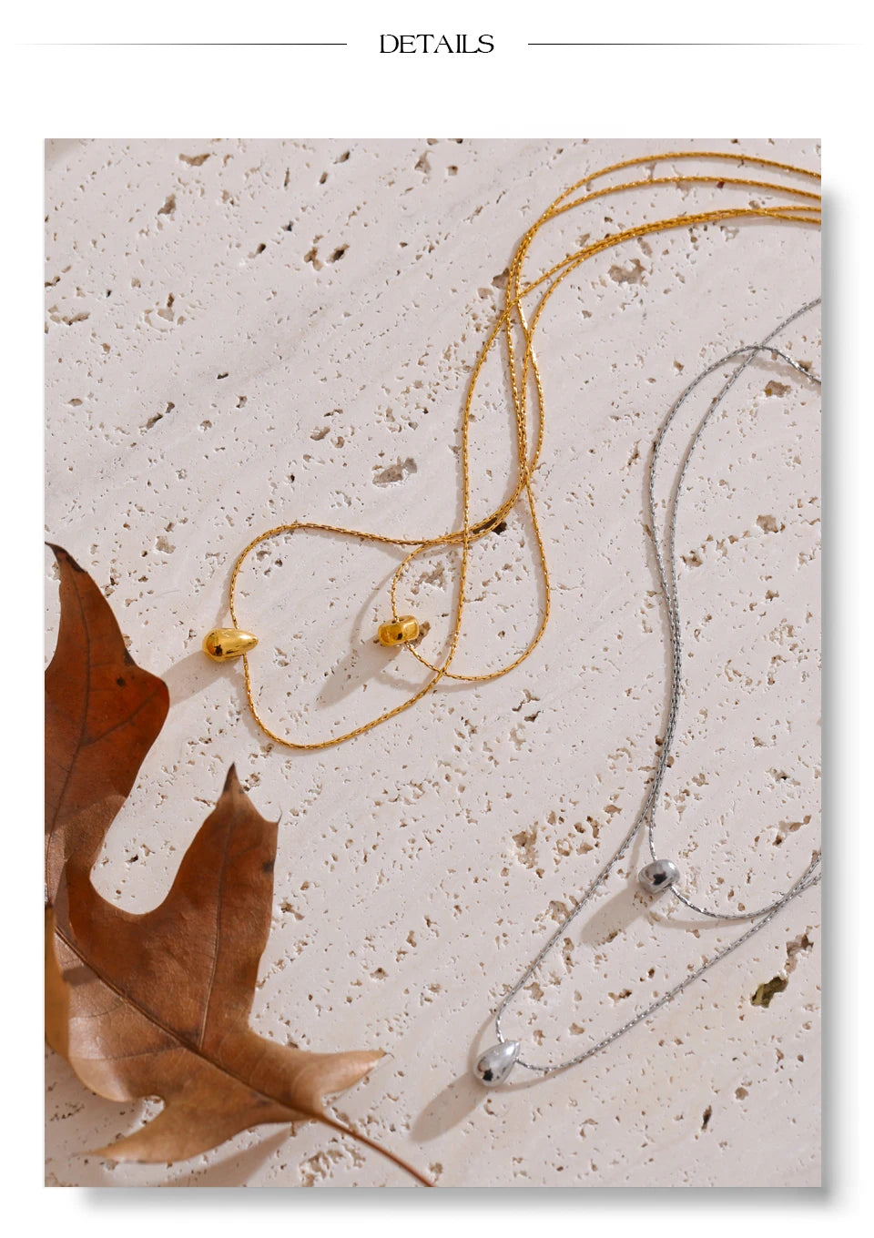 Chain layered necklace in gold-plated stainless steel.