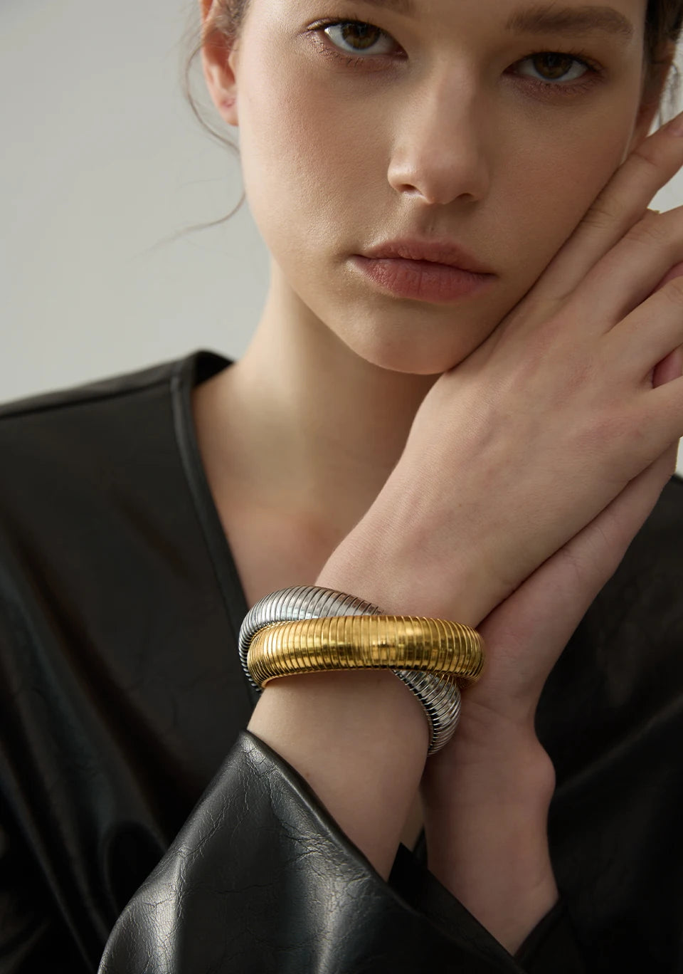 Geometric Bracelet — Gold-Plated Stainless Steel · PS1829