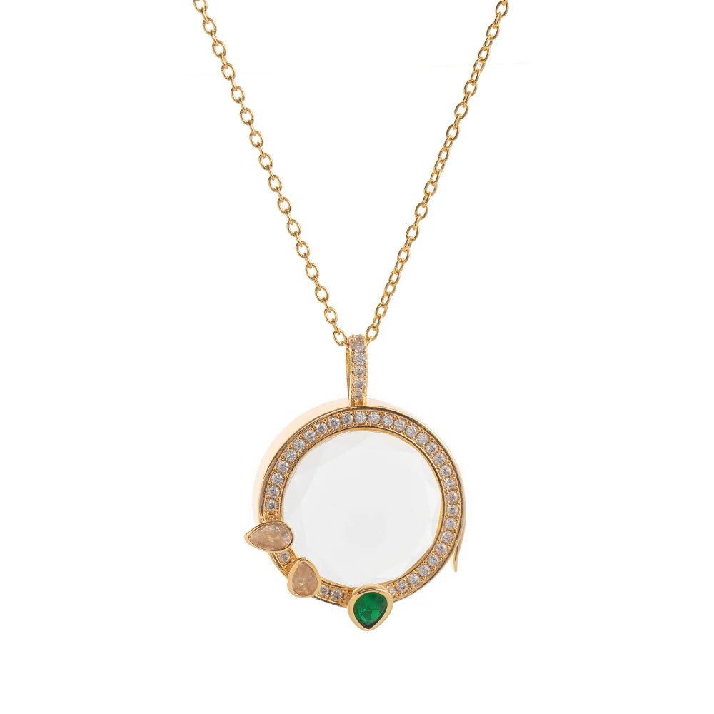 【Charm Locket Necklace】personalized picture box pendant with an openable hollow design and transparent box Necklaces for women
