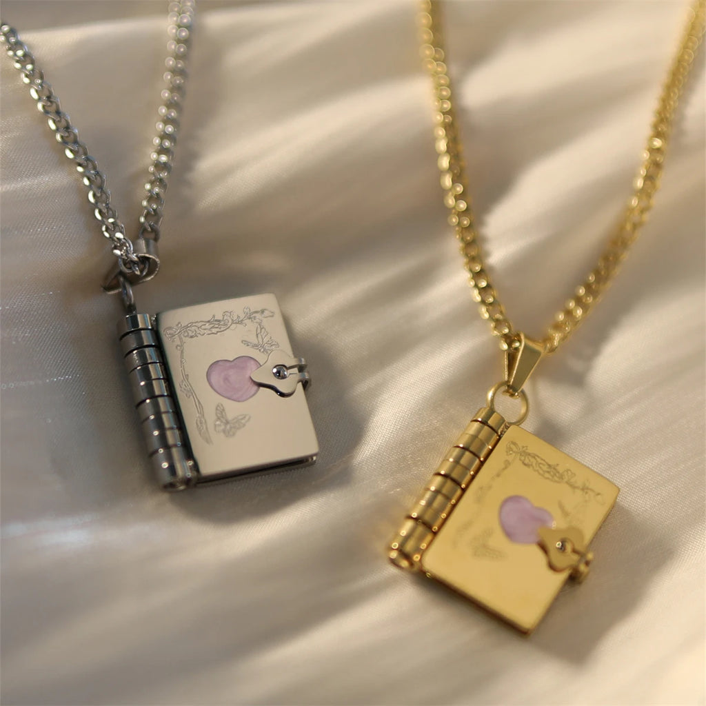 Love Valentine's Day Butterfly Opening and Closing Book English Letter Photo Box Color Preserving Plating 18K Gold