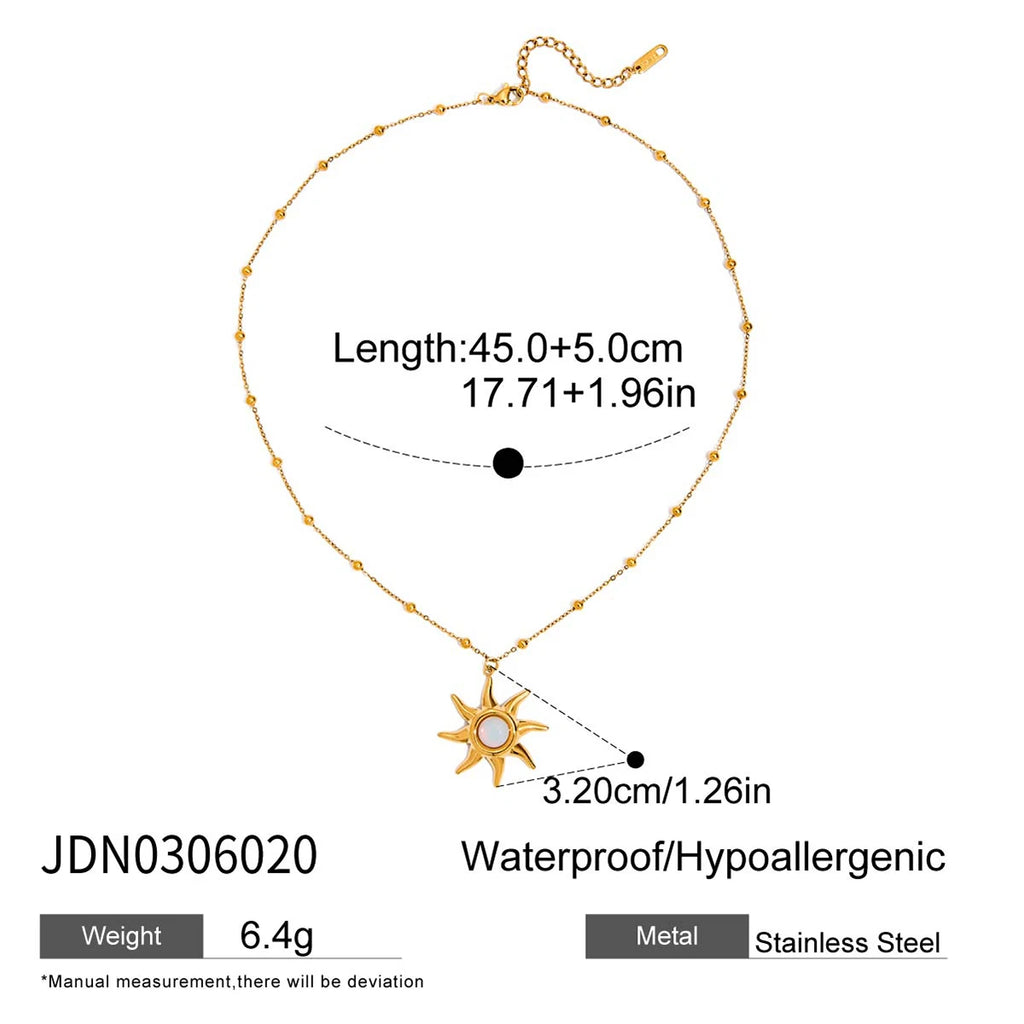 Layered Sun Necklace — Stainless Steel · PS184