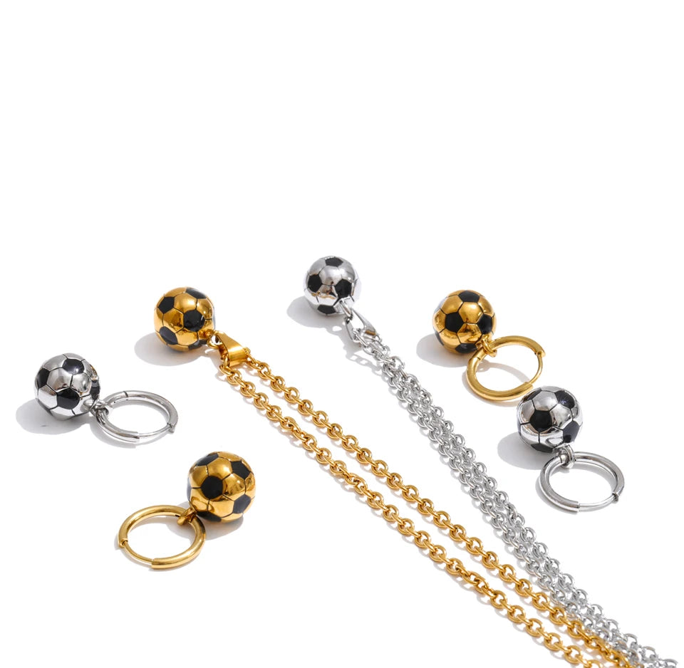 Enamel Geometric Earrings — Gold-Plated Stainless Steel with Enamel · PS1439