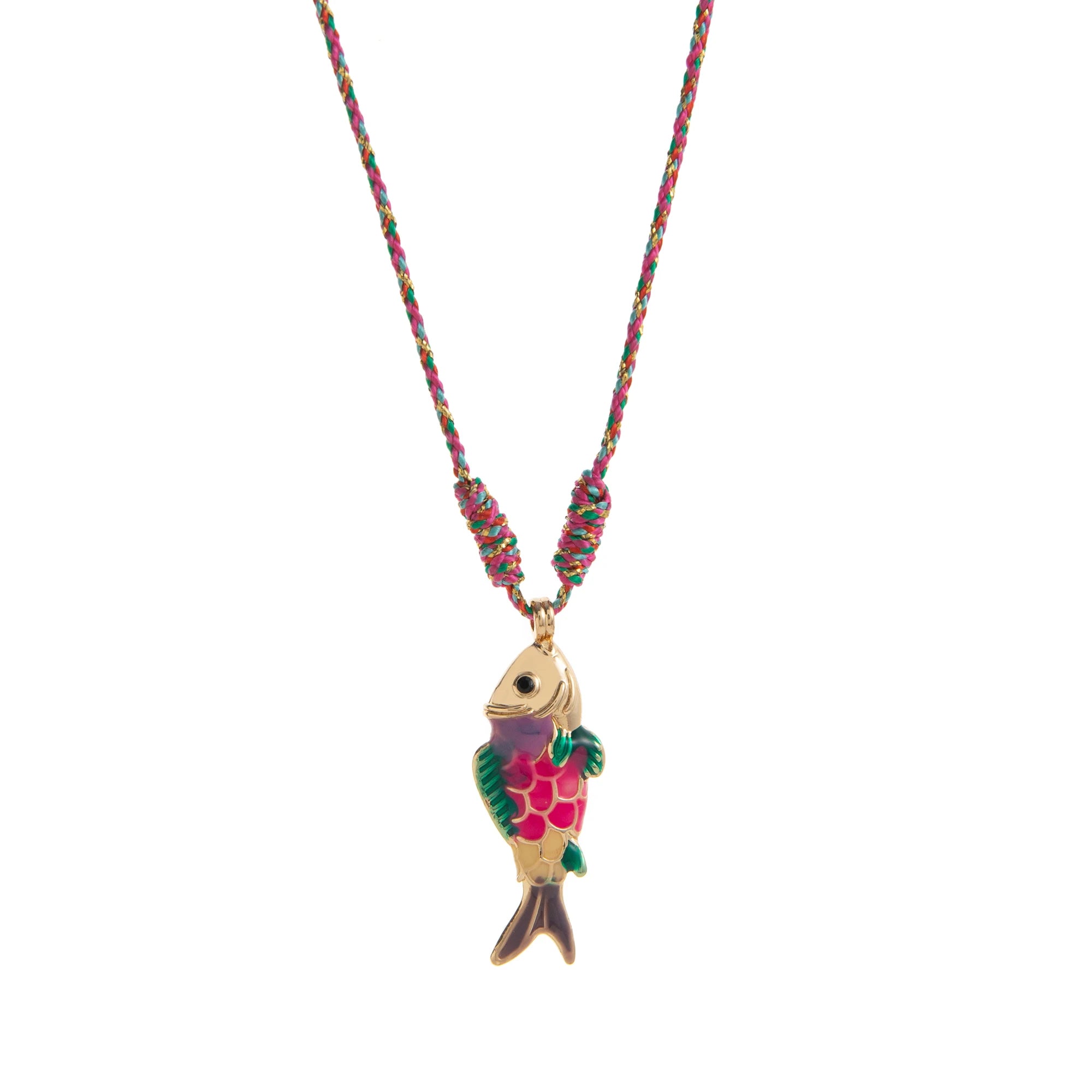Fashionable and trendy colorful rope necklace ocean fish high-quality colorful stainless steel pendant necklace