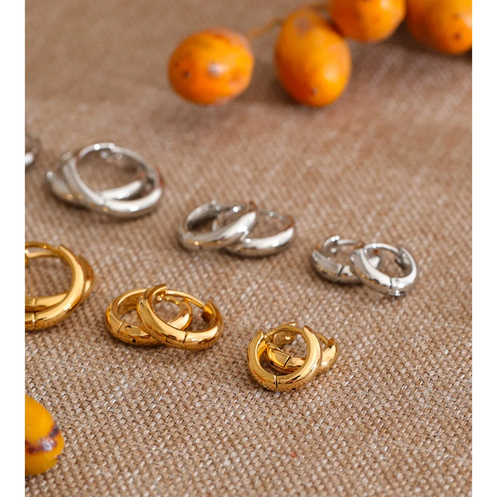 Geometric earrings in gold-plated stainless steel.