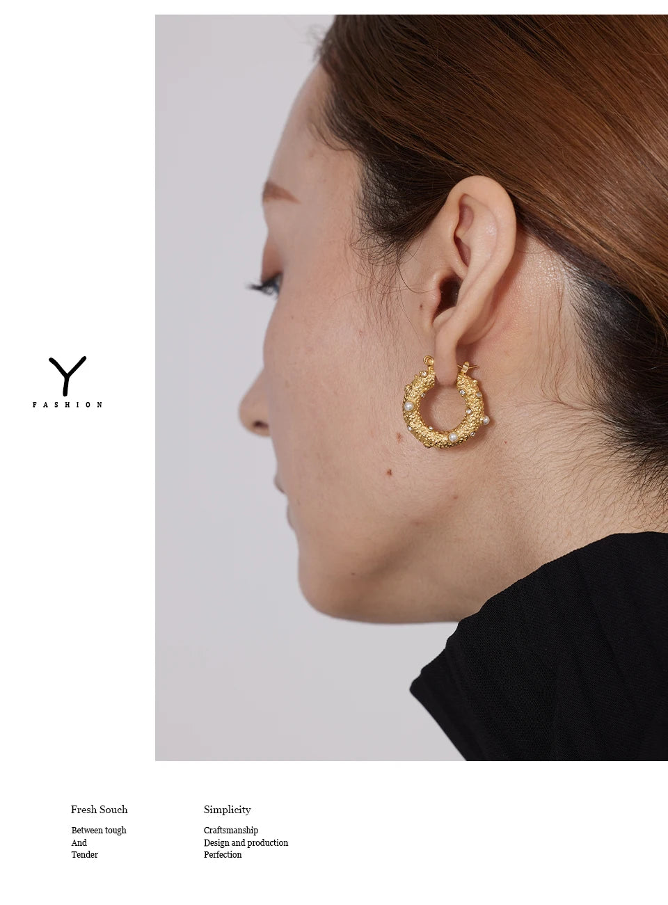 Cubic Zirconia Pearl Geometric Earrings — Gold-Plated Stainless Steel with Pearl and Cubic Zirconia · PS1627