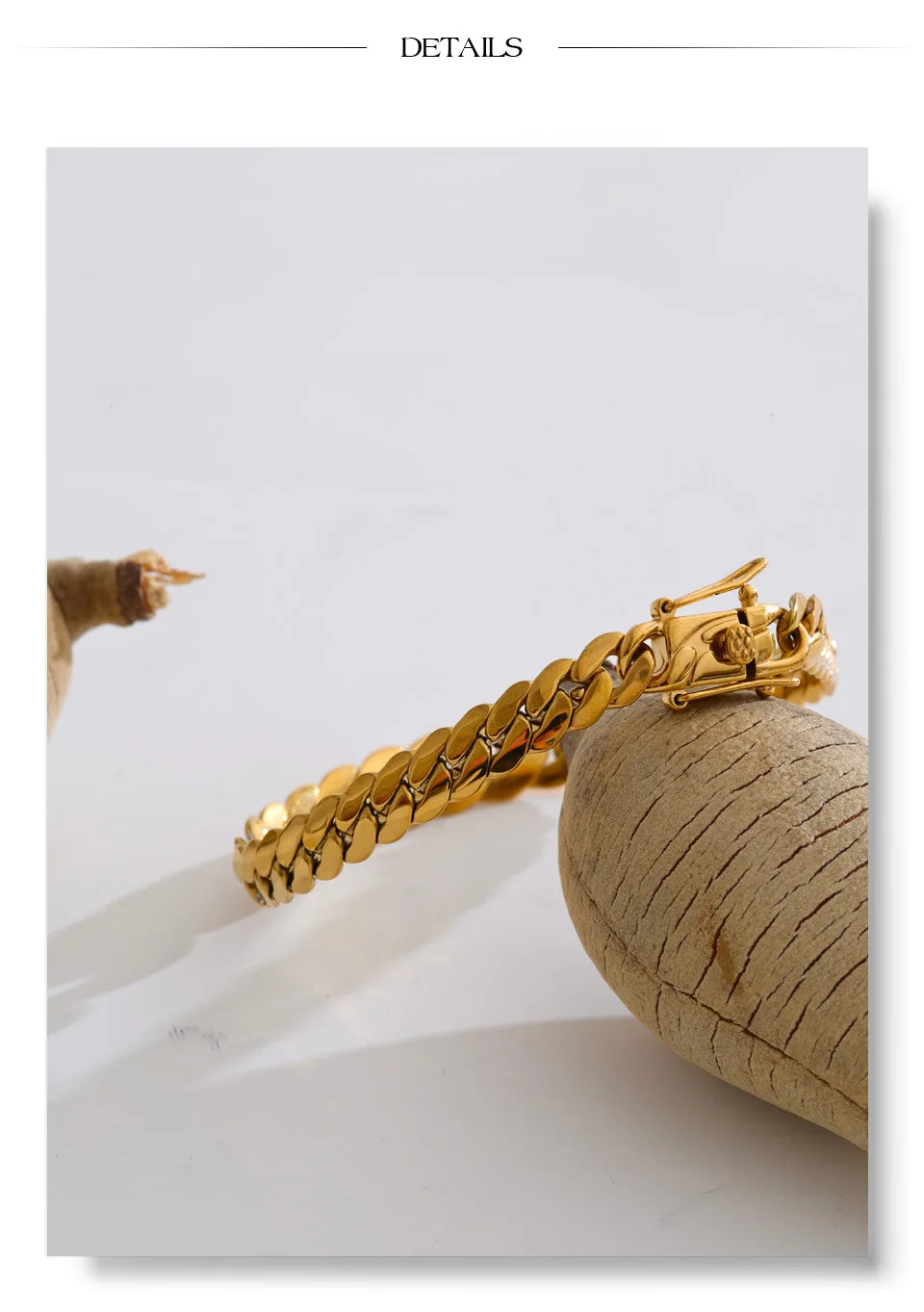 Geometric Chain Bracelet — Gold-Plated Stainless Steel · PS1766
