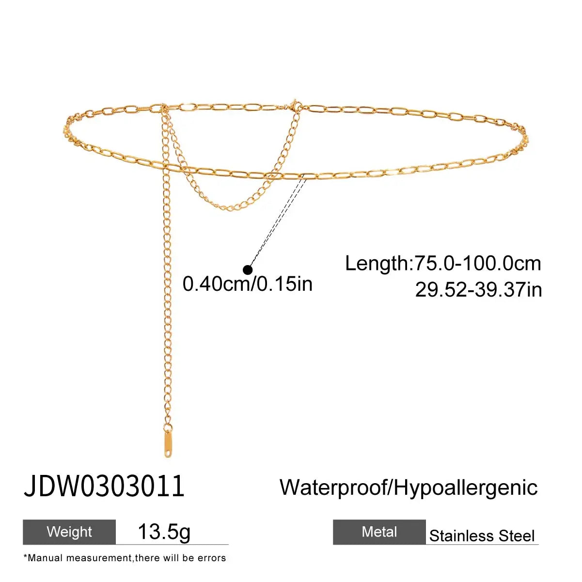 Pearl Belly Chain Pendant Collection — Stainless Steel · PS202