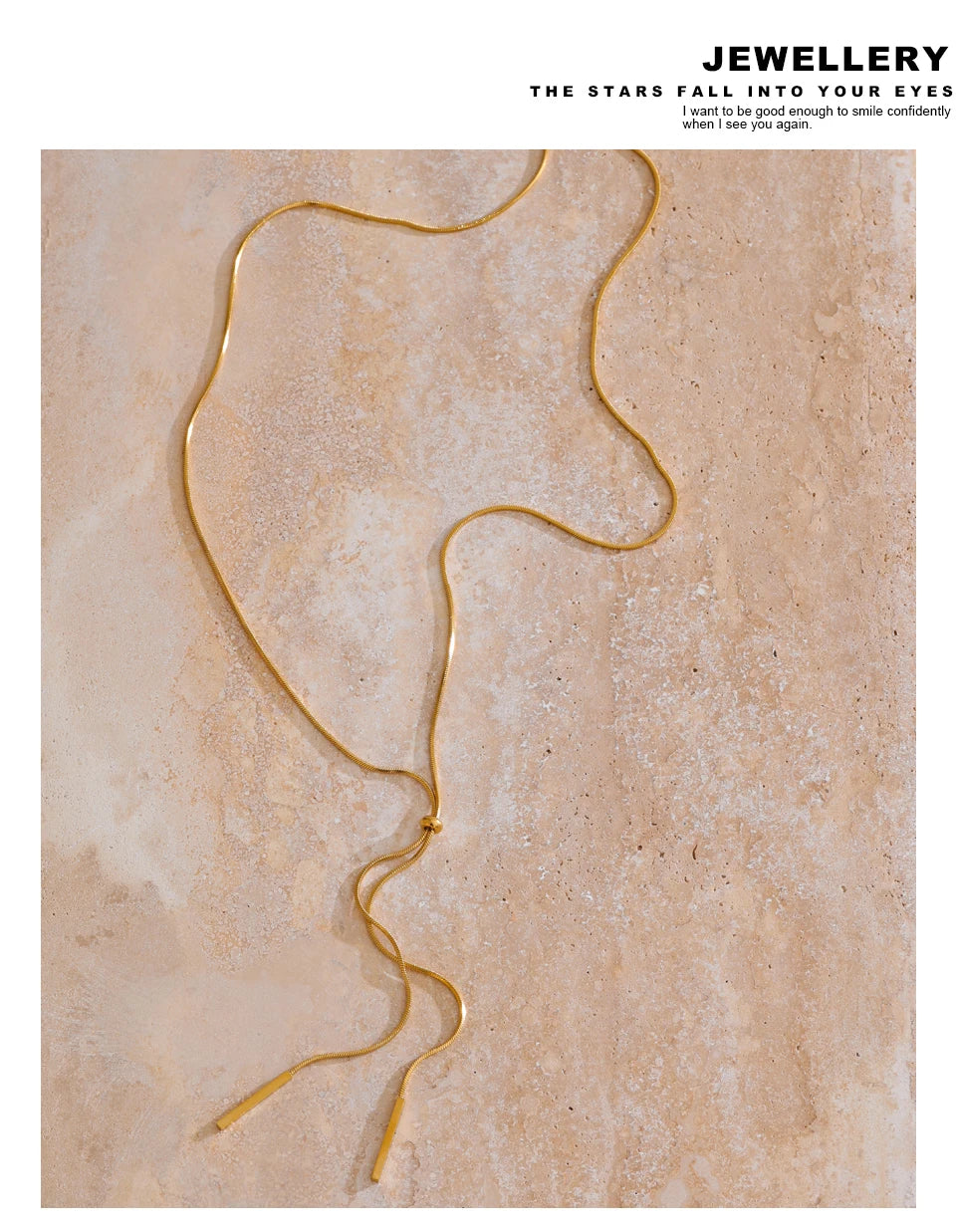 Geometric chain necklace in gold-plated stainless steel.