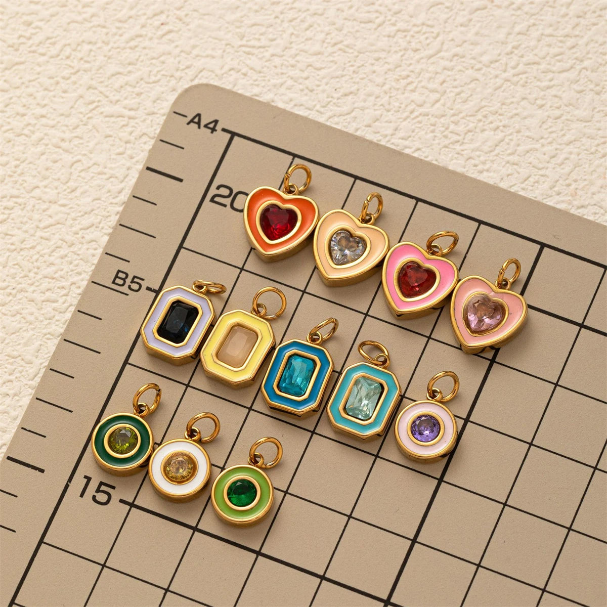 【DIY Pendant】Stainless Steel Birthstone Charm Pendant - PS008