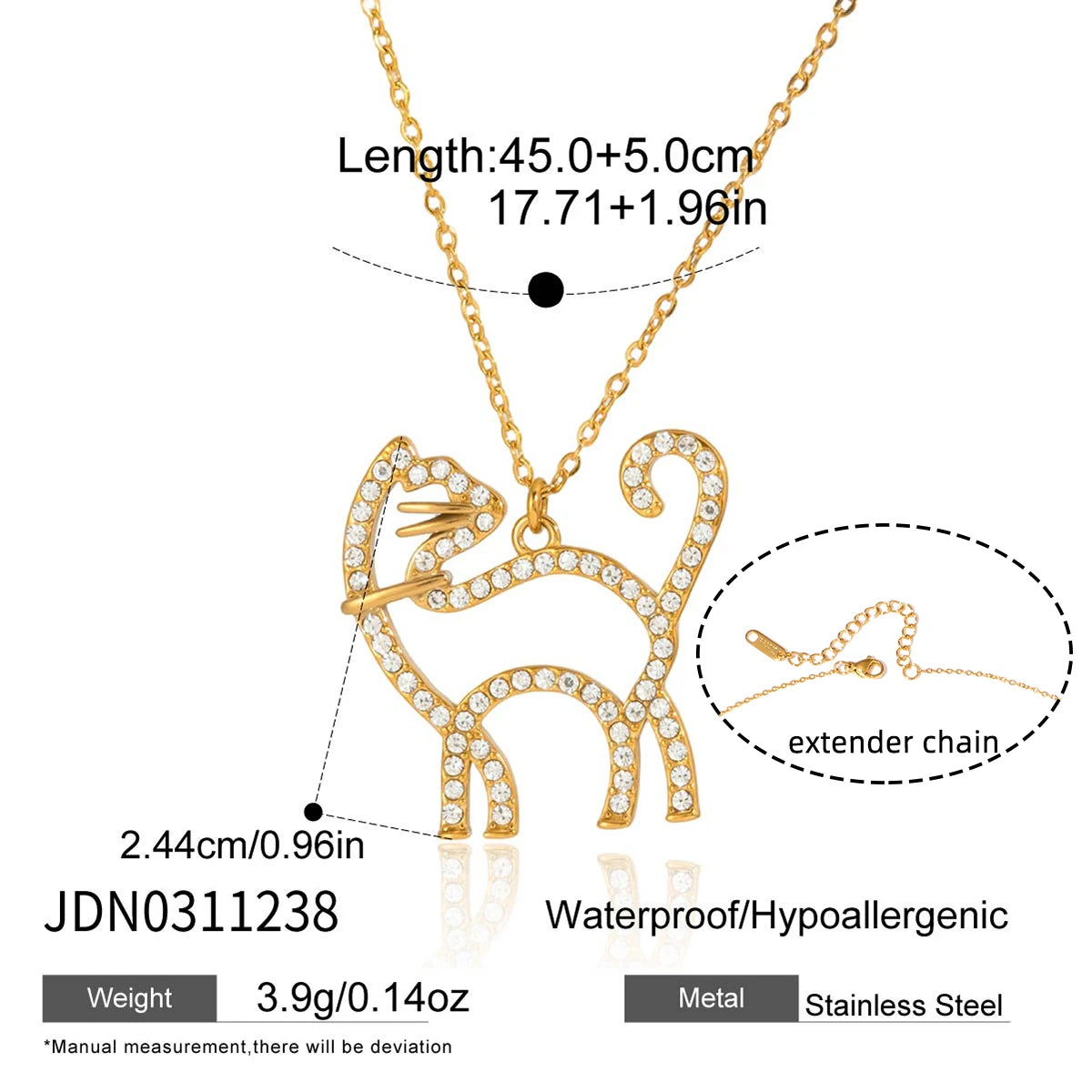 Pet Hug Pendant Necklace — Stainless Steel · PS338