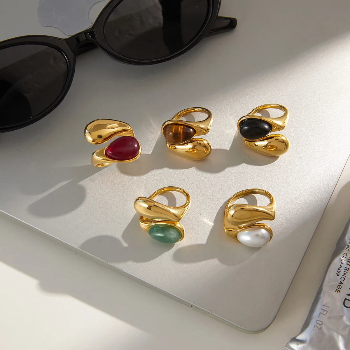 Pearl Open Ring — Stainless Steel · PS336