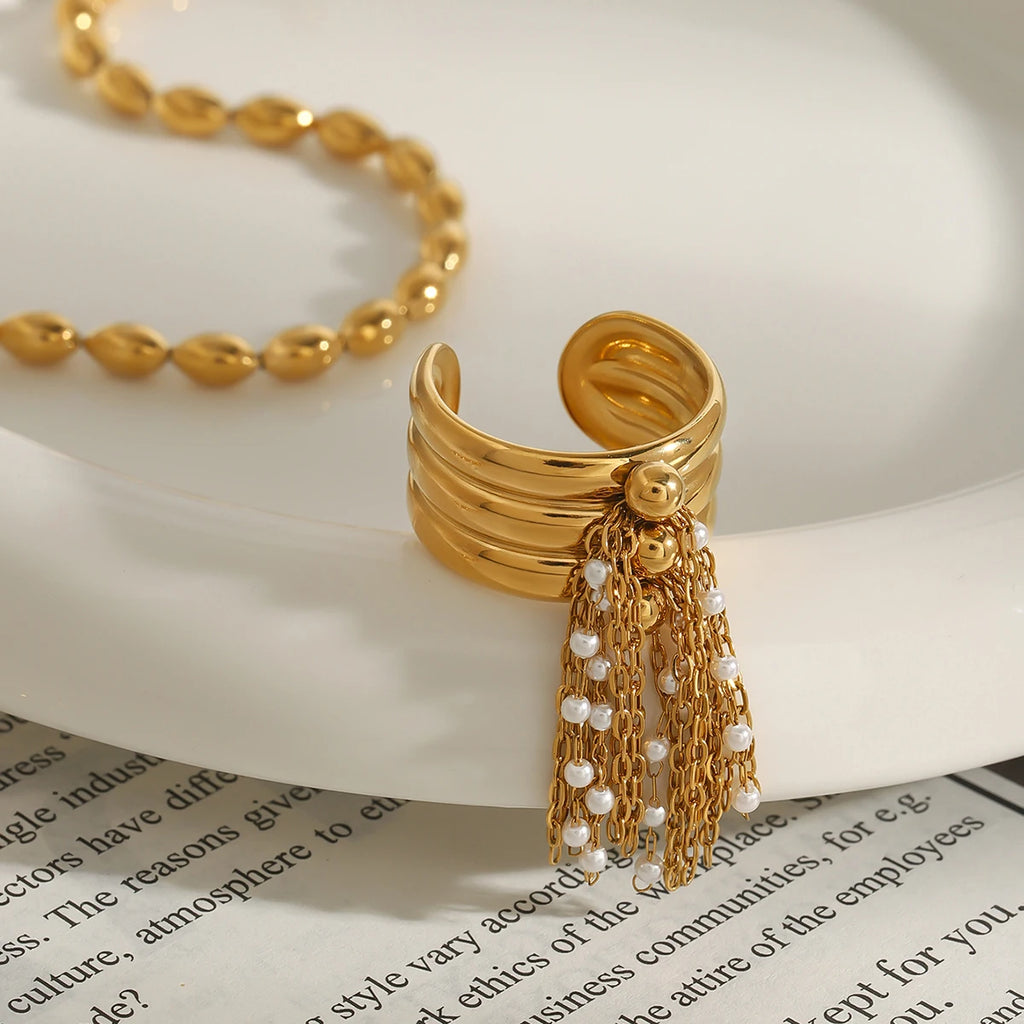 Chain Tassel Hand Jewelry — Stainless Steel · PS259