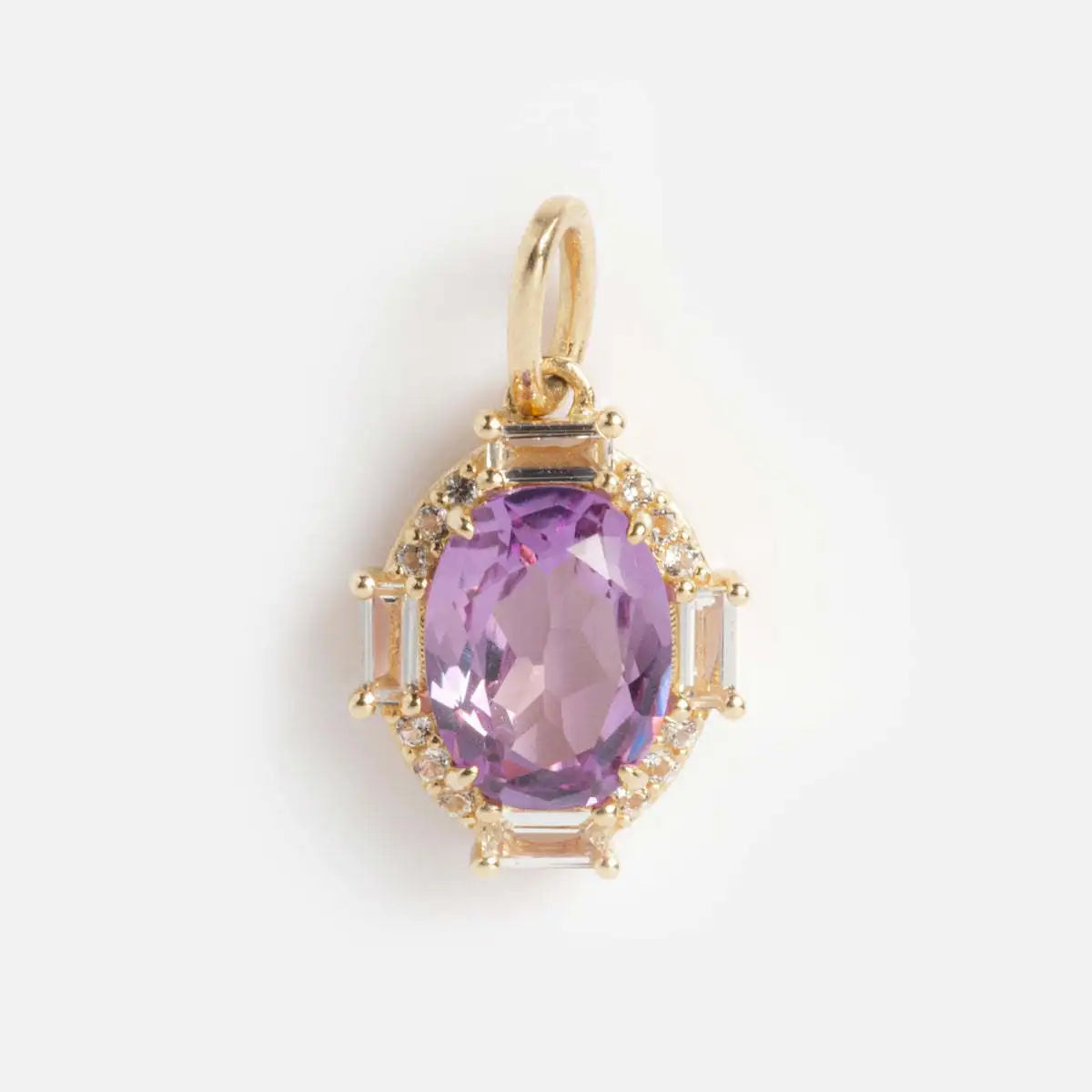 【DIY Pendant】18K Gold Plated Copper Birthstone Charm Pendant - PC010