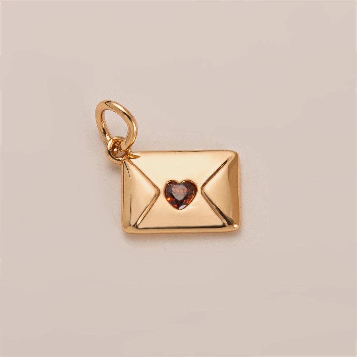 【DIY Pendant】Gold Plated Copper Zircon Inlaid Charm Pendant - PC005