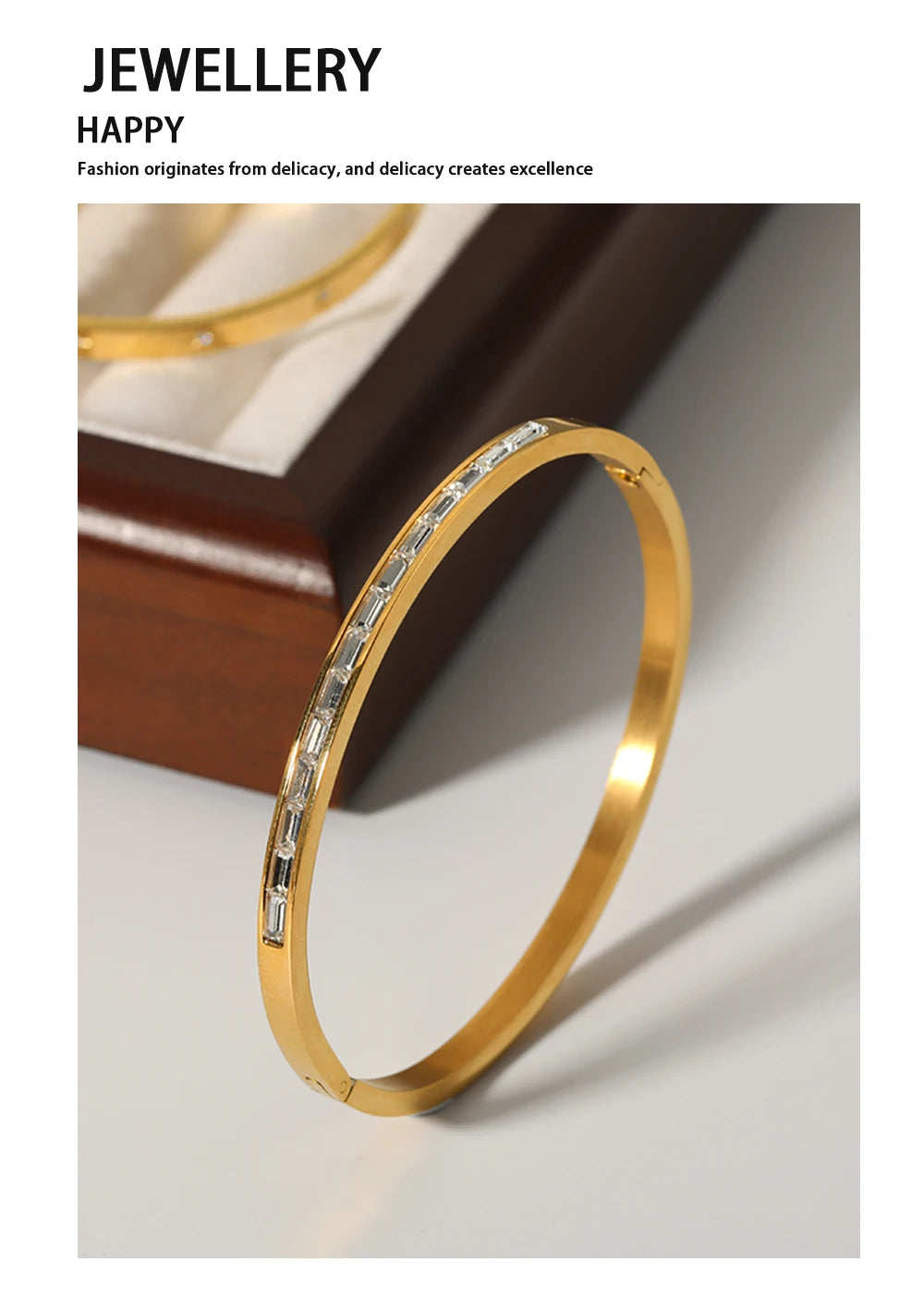 Zircon Crystal Bracelet — 316L Stainless Steel · PS462