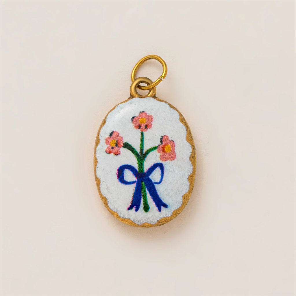 【DIY Pendant】Stainless Steel Floral Charm Pendant - PS011