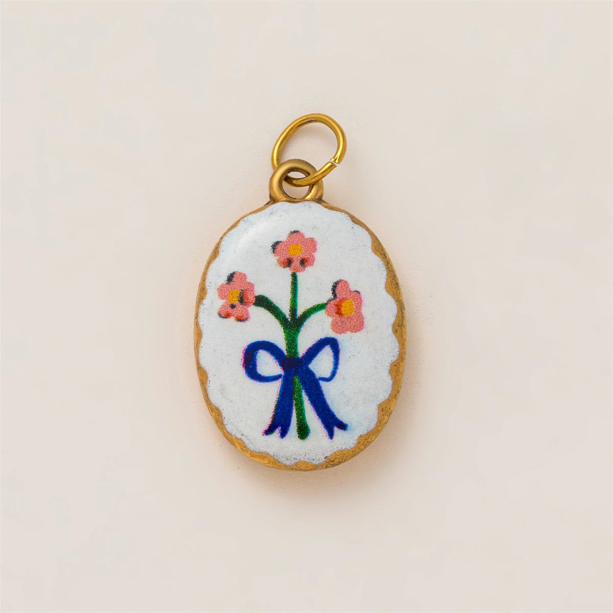 【DIY Pendant】Stainless Steel Floral Charm Pendant - PS011