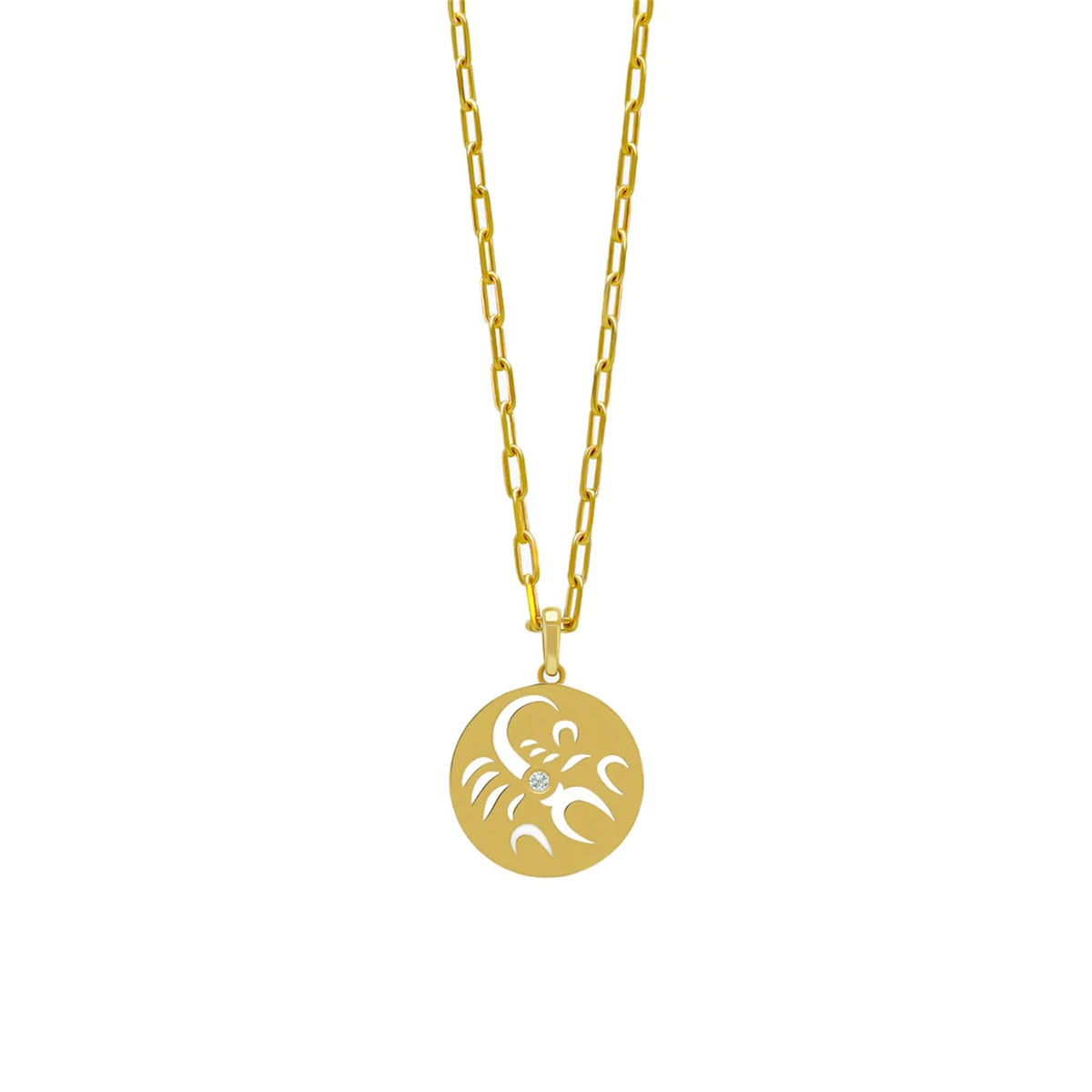 Stainless Steel 12 Constellation Necklace Ins Style Hollow Round Card Necklace Plated with True Gold for Color Protection