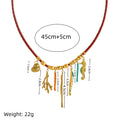 Seahorse Octopus Conch Clown Fish Multi Pendant Necklace Women's Gold Plated Color Preserved