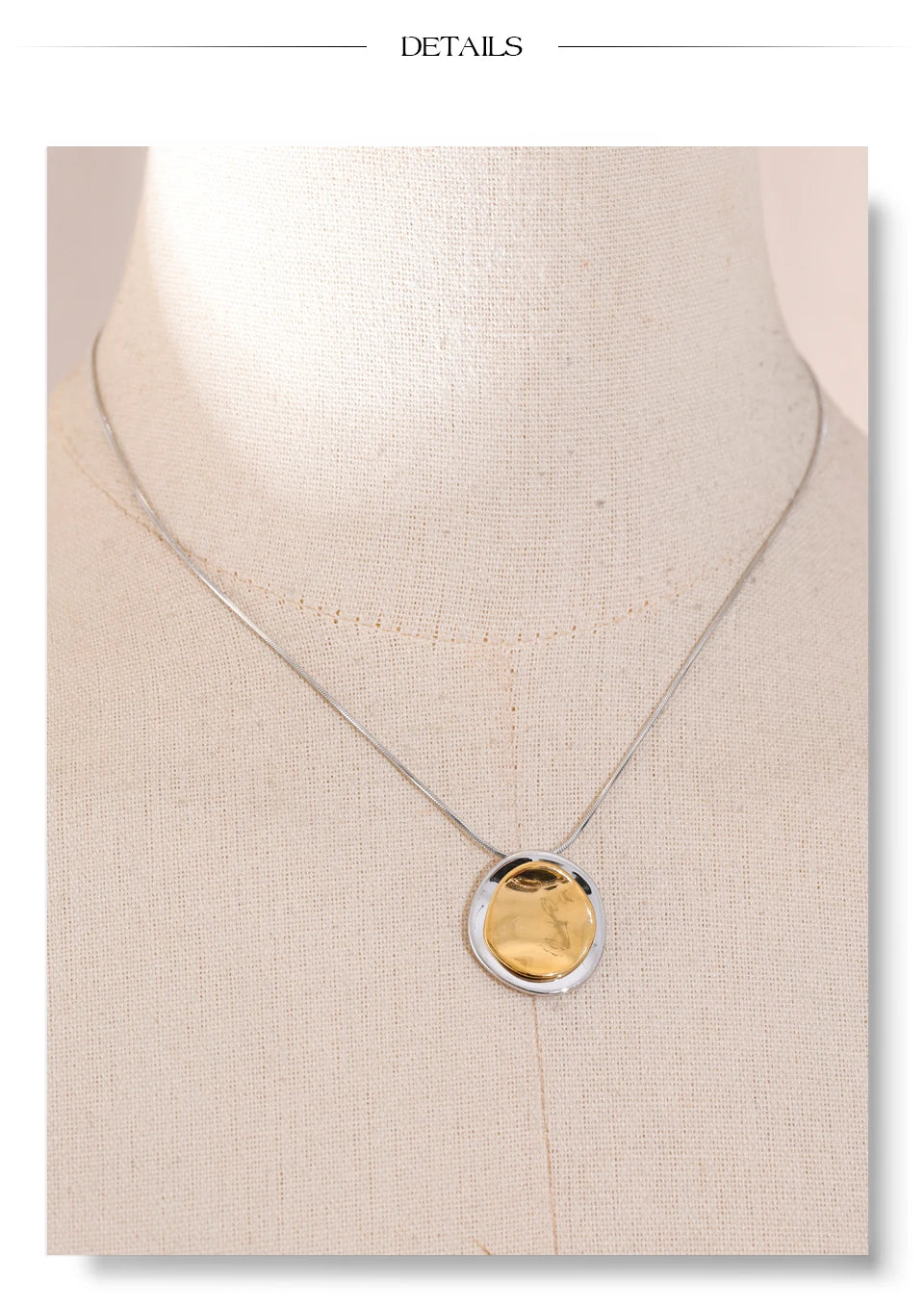Coin geometric necklace in gold-plated stainless steel.
