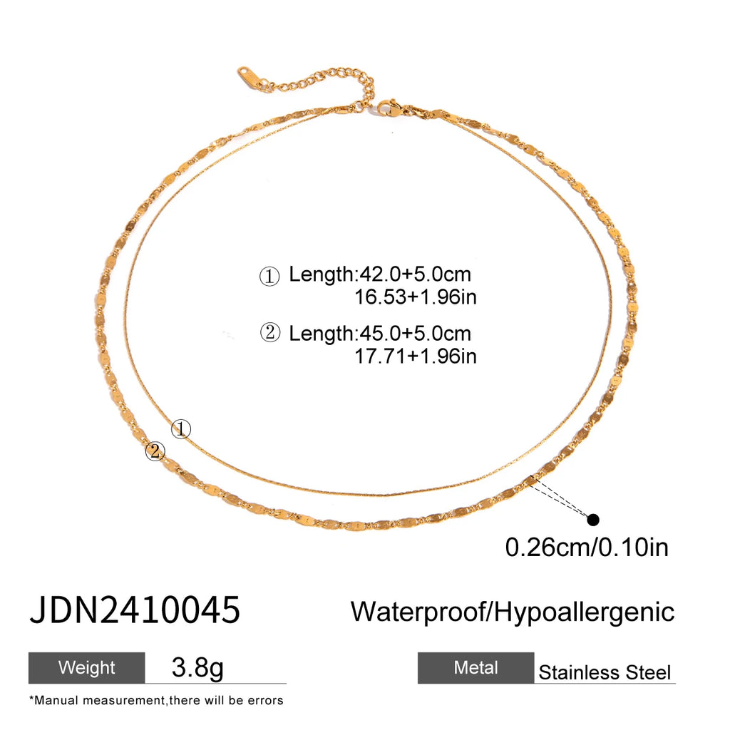 Layered Snake Chain Necklace — Stainless Steel · PS174