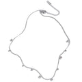 Beaded geometric chain necklace in gold-plated stainless steel.