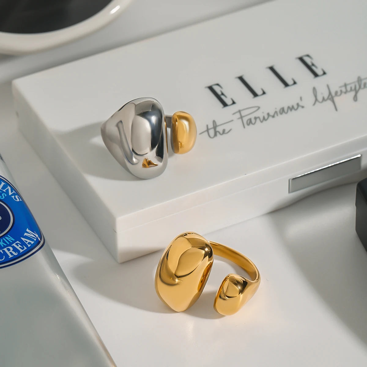 Two-Tone Dome Ring — Stainless Steel · PS268