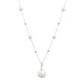 Pearl geometric chain necklace in gold-plated stainless steel with pearl.