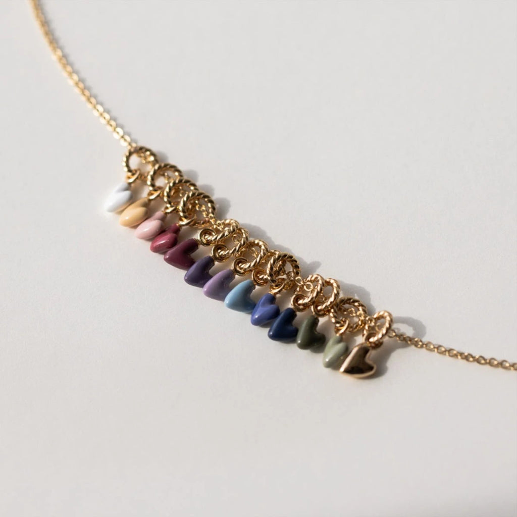 【DIY Pendant】Stainless Steel Birthstone Heart Charm Pendant - PS004