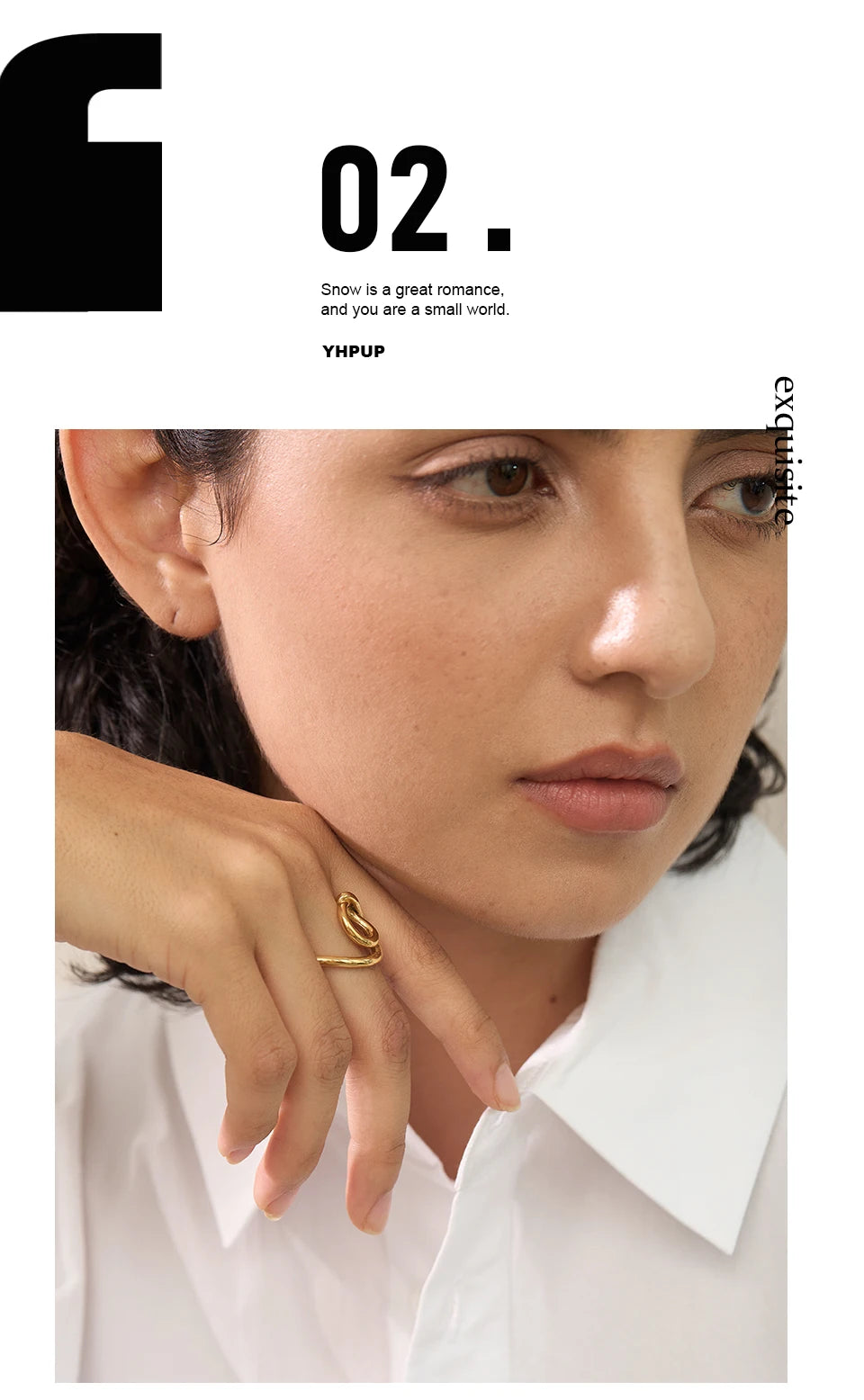 Geometric ring in 18K gold-plated 316L stainless steel.