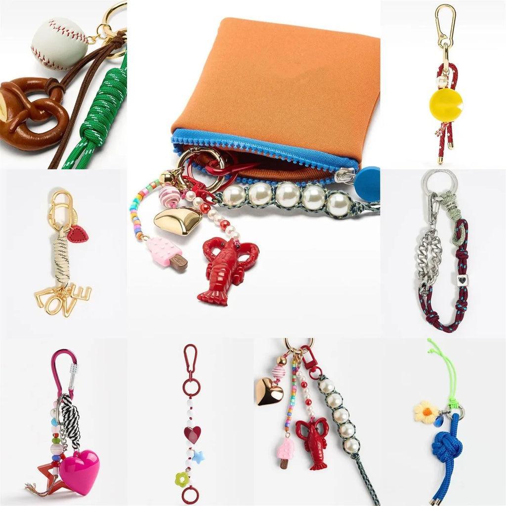Fashionable and popular DIY bag chain, bag pendant, sports heart accessory, gold-plated