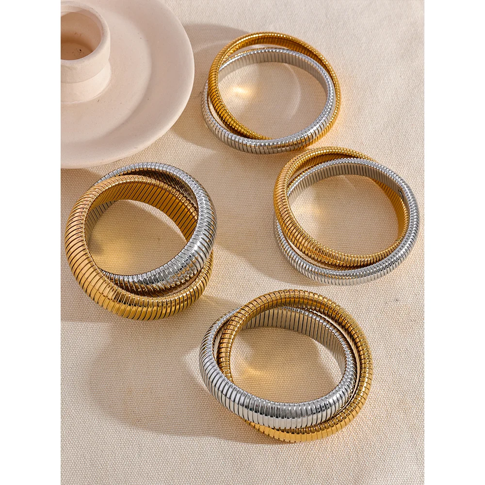 Geometric Bracelet — Gold-Plated Stainless Steel · PS1829
