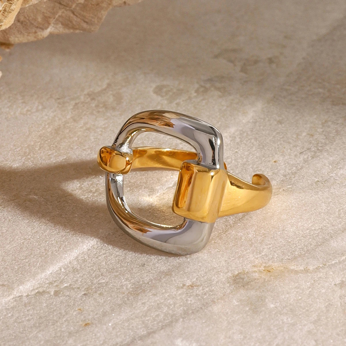 Two-Tone Heart Ring — Stainless Steel · PS272