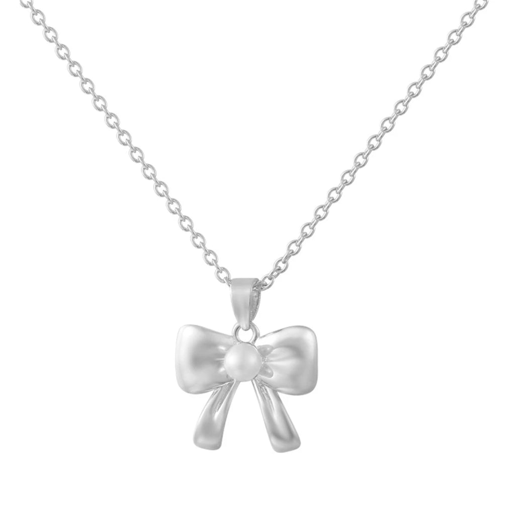 Bow Necklace Earrings Women's Light Luxury Instagram Small and Versatile Best Friend Collar Chain Color Protection