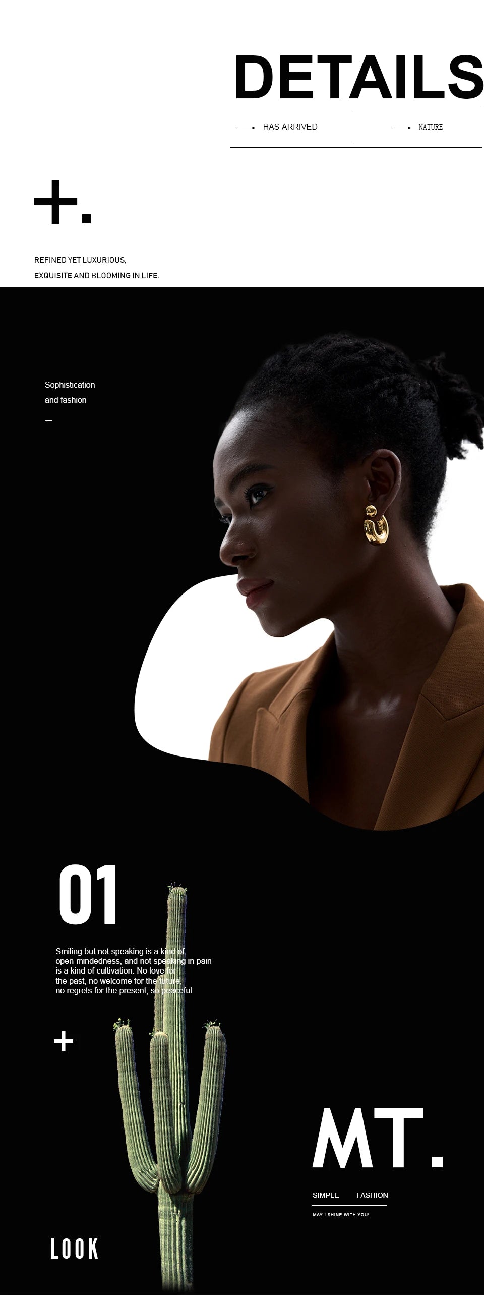 Geometric earrings in gold-plated stainless steel.