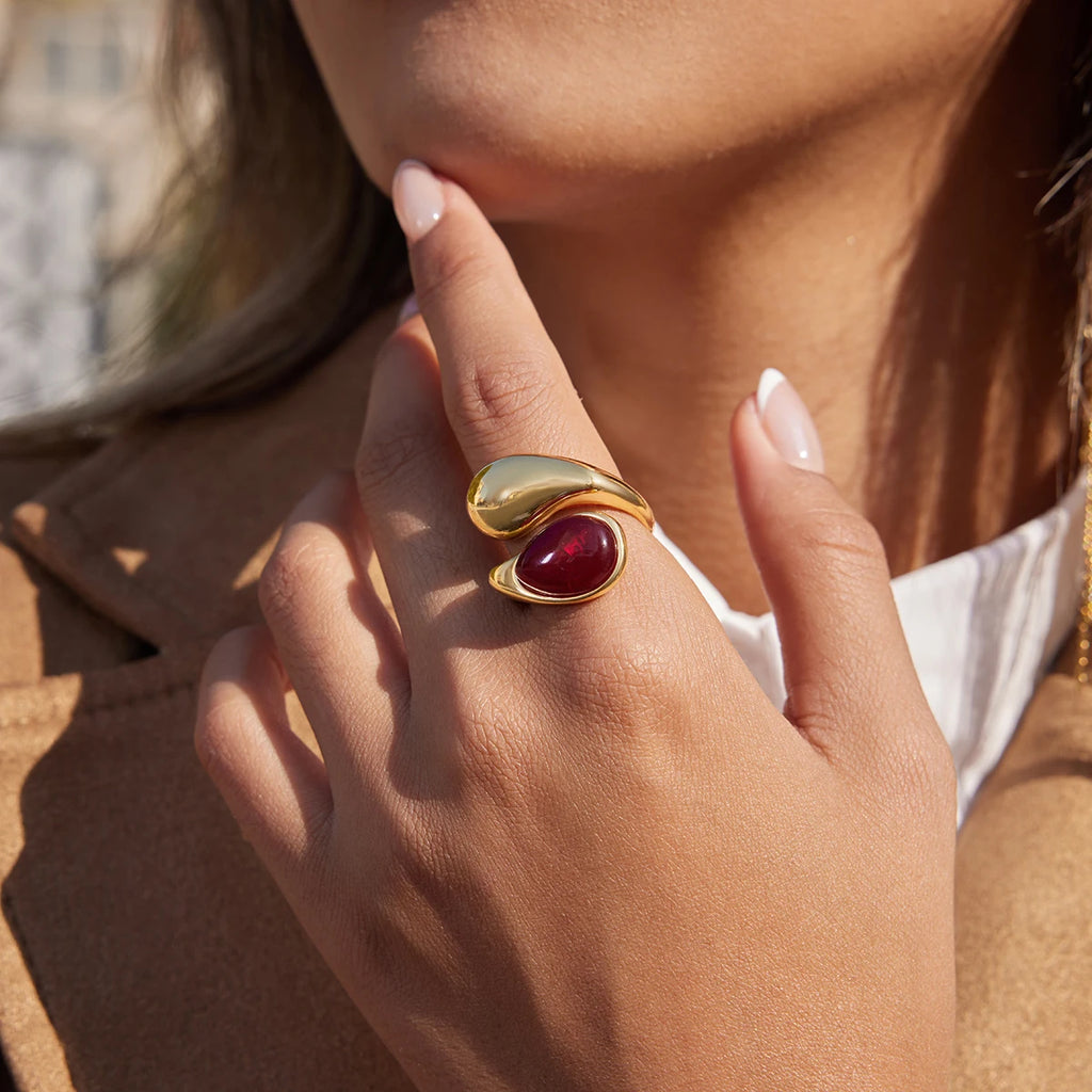 Pearl Open Ring — Stainless Steel · PS336