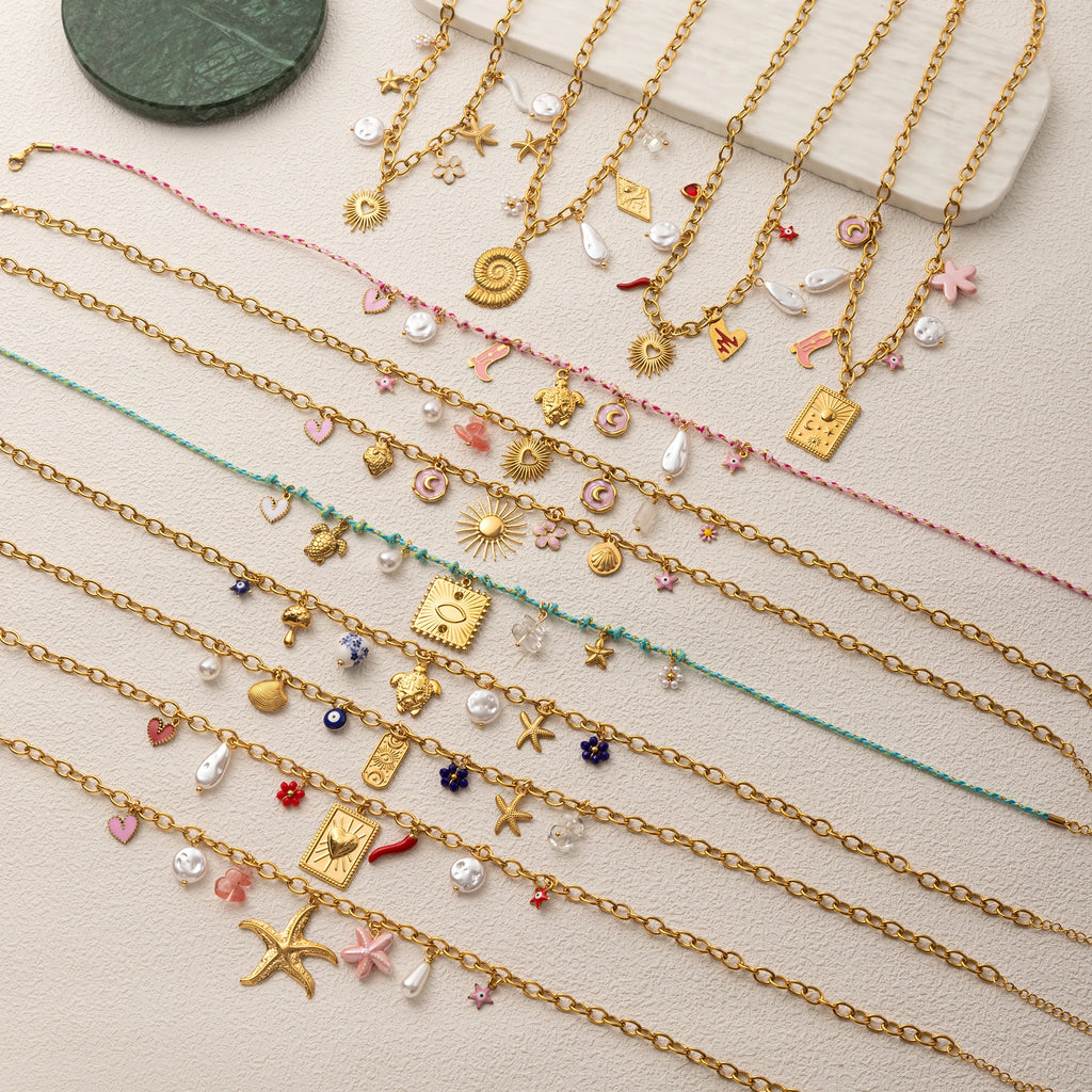Personalized DIY knotting rope chain, lotus feather pendant necklace, color preserving and fashionable ins