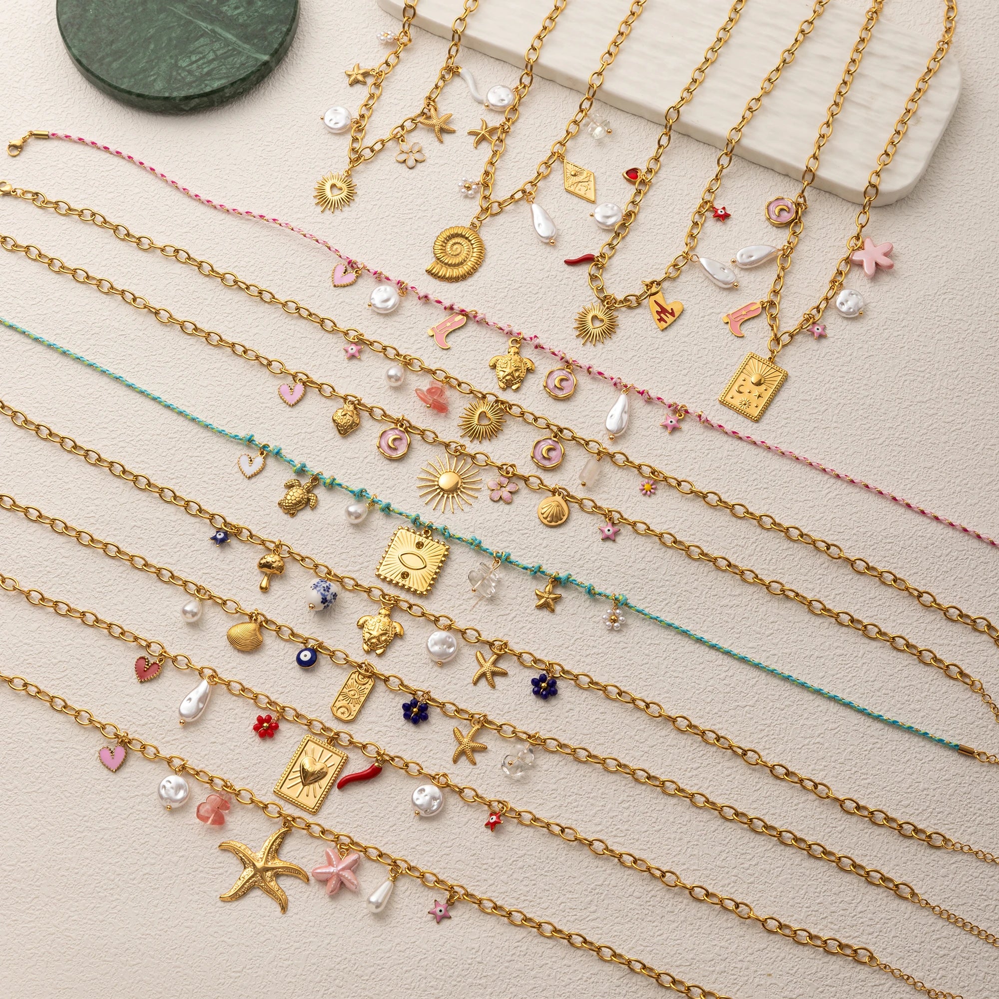 Personalized DIY knotting rope chain, lotus feather pendant necklace, color preserving and fashionable ins