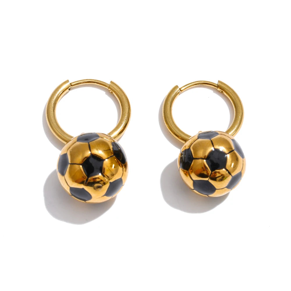 Enamel Geometric Earrings — Gold-Plated Stainless Steel with Enamel · PS1439