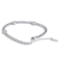 Cubic zirconia geometric chain necklace in gold-plated stainless steel with cubic zirconia.