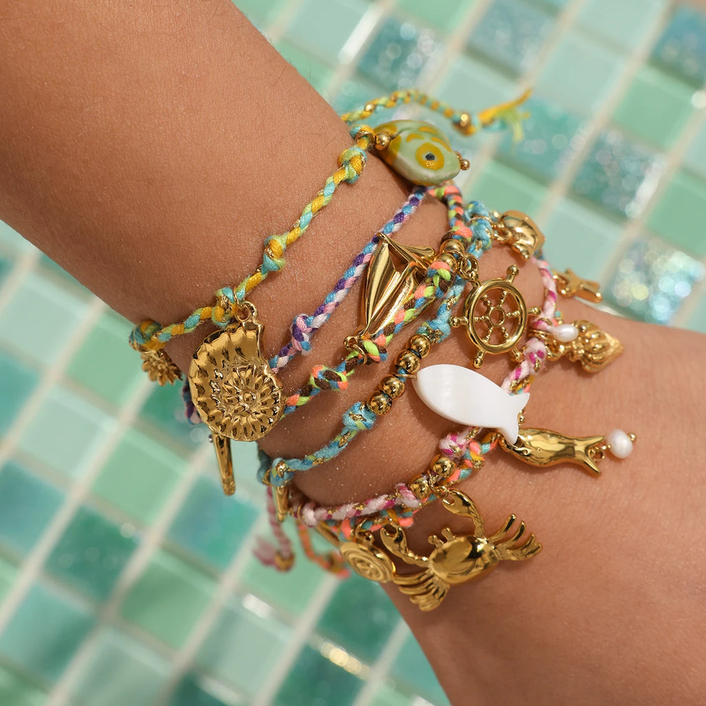Sea Star Rope Bracelet — Stainless Steel · PS341