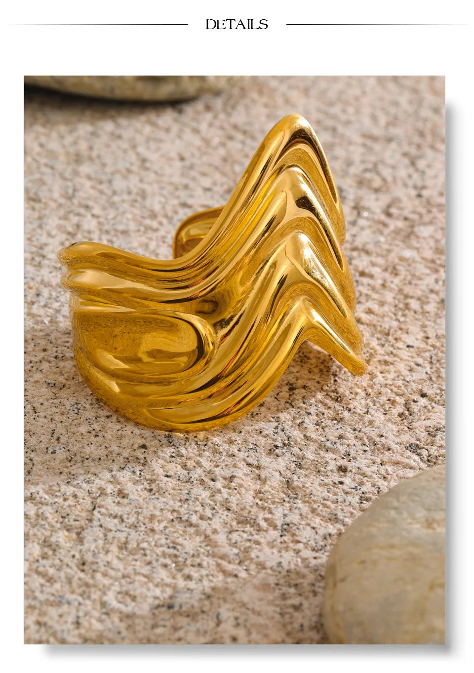 Geometric Bracelet — Gold-Plated Stainless Steel · PS904